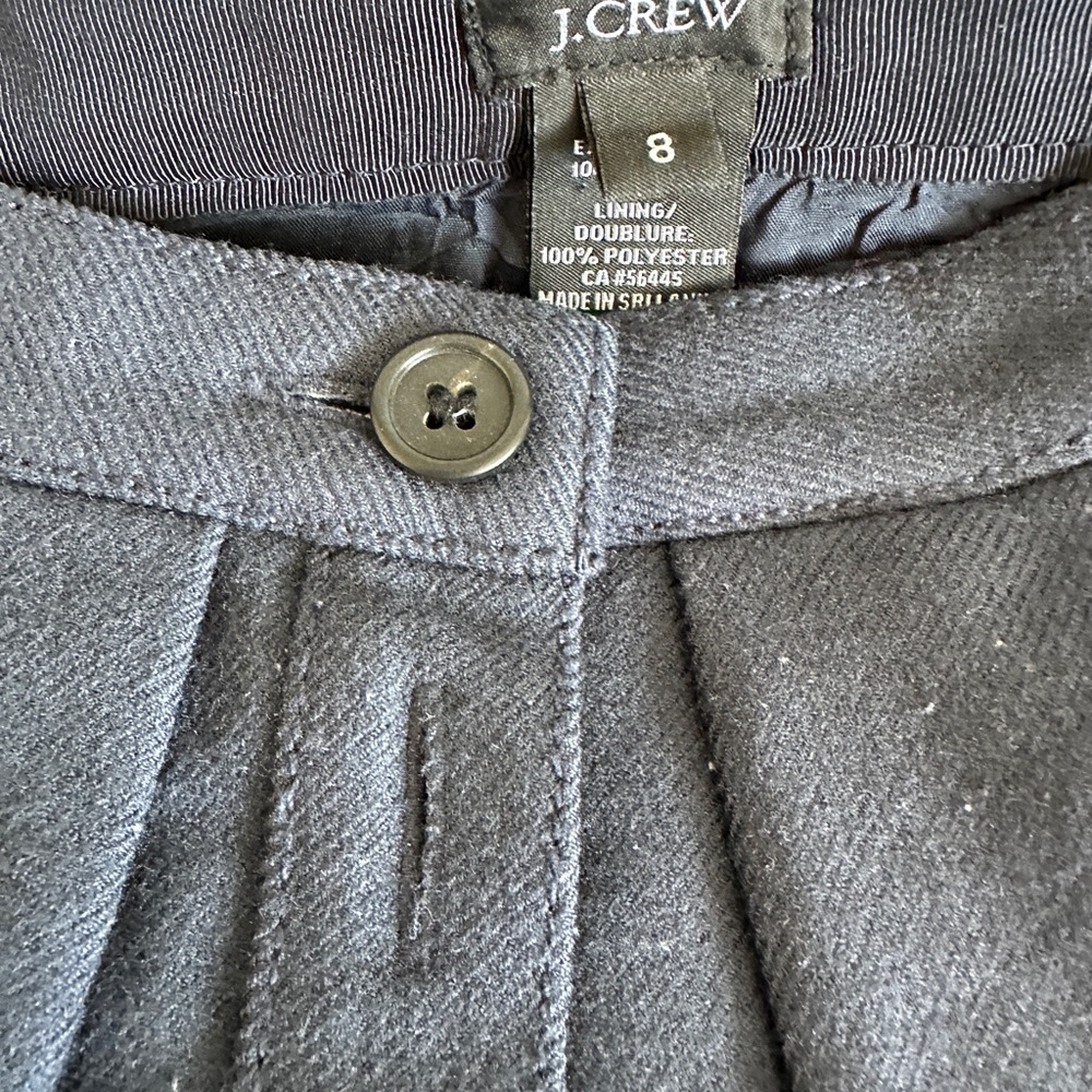 J. Crew Women's Navy Button-Front Skirt - Picture 3 of 3